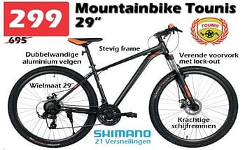 Aanbiedingen Mountainbike tounis 29`` - Tounis - Geldig van 11/03/2023 tot 09/04/2023 bij Itek