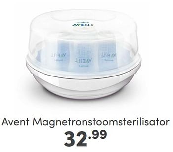 Aanbiedingen Avent magnetronstoomsterilisator - Philips - Geldig van 09/04/2023 tot 15/04/2023 bij Baby & Tiener Megastore