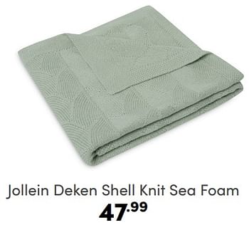 Aanbiedingen Jollein deken shell knit sea foam - Jollein - Geldig van 09/04/2023 tot 15/04/2023 bij Baby & Tiener Megastore