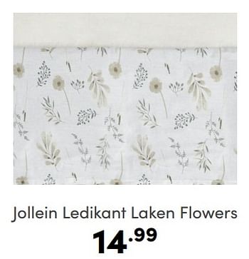 Aanbiedingen Jollein ledikant laken flowers - Jollein - Geldig van 09/04/2023 tot 15/04/2023 bij Baby & Tiener Megastore