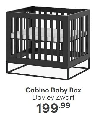 Aanbiedingen Cabino baby box dayley zwart - Cabino - Geldig van 09/04/2023 tot 15/04/2023 bij Baby & Tiener Megastore