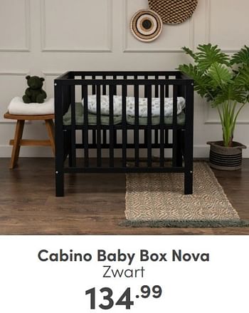 Aanbiedingen Cabino baby box nova zwart - Cabino - Geldig van 09/04/2023 tot 15/04/2023 bij Baby & Tiener Megastore