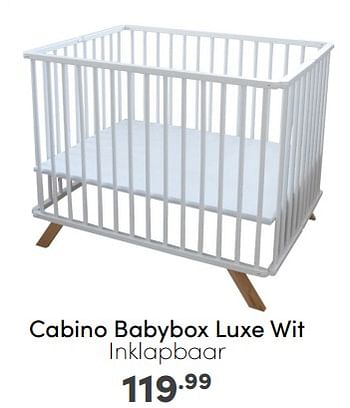Aanbiedingen Cabino babybox luxe wit inklapbaar - Cabino - Geldig van 09/04/2023 tot 15/04/2023 bij Baby & Tiener Megastore