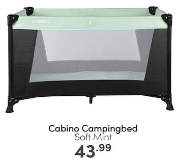 Aanbiedingen Cabino campingbed soft mint - Cabino - Geldig van 09/04/2023 tot 15/04/2023 bij Baby & Tiener Megastore