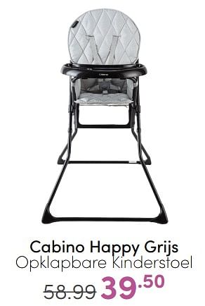 Aanbiedingen Cabino happy grijs opklapbare kinderstoel - Cabino - Geldig van 09/04/2023 tot 15/04/2023 bij Baby & Tiener Megastore