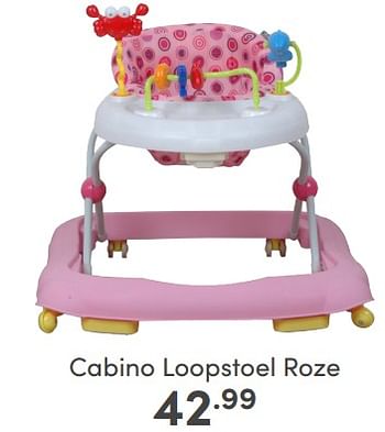 Aanbiedingen Cabino loopstoel roze - Cabino - Geldig van 09/04/2023 tot 15/04/2023 bij Baby & Tiener Megastore