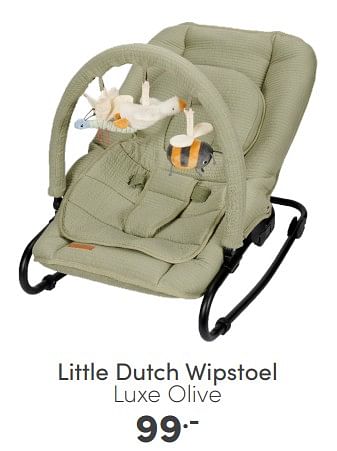 Aanbiedingen Little dutch wipstoel luxe olive - Little Dutch - Geldig van 09/04/2023 tot 15/04/2023 bij Baby & Tiener Megastore
