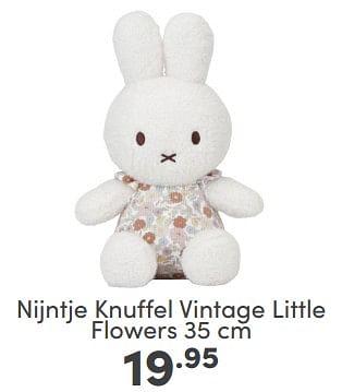Aanbiedingen Nijntje knuffel vintage little flowers - Nijntje - Geldig van 09/04/2023 tot 15/04/2023 bij Baby & Tiener Megastore