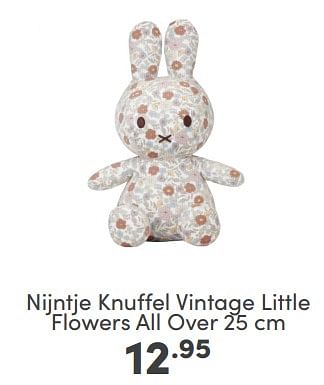 Aanbiedingen Nijntje knuffel vintage little flowers all over - Nijntje - Geldig van 09/04/2023 tot 15/04/2023 bij Baby & Tiener Megastore