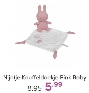 Aanbiedingen Nijntje knuffeldoekje pink baby - Nijntje - Geldig van 09/04/2023 tot 15/04/2023 bij Baby & Tiener Megastore