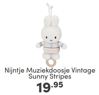 Aanbiedingen Nijntje muziekdoosje vintage sunny stripes - Nijntje - Geldig van 09/04/2023 tot 15/04/2023 bij Baby & Tiener Megastore