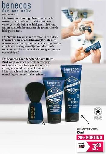 Aanbiedingen Benecos shaving cream - Benecos - Geldig van 05/04/2023 tot 22/05/2023 bij De Online Drogist