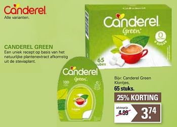 Aanbiedingen Canderel green klontjes - Canderel - Geldig van 05/04/2023 tot 22/05/2023 bij De Online Drogist