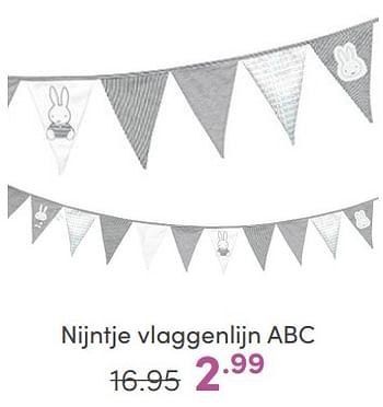 Aanbiedingen Nijntje vlaggenlijn abc - Nijntje - Geldig van 09/04/2023 tot 15/04/2023 bij Baby & Tiener Megastore