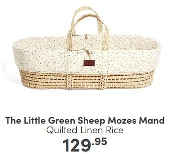 Aanbiedingen The little green sheep mozes mand quilted linen rice - The Little Green Sheep - Geldig van 09/04/2023 tot 15/04/2023 bij Baby & Tiener Megastore