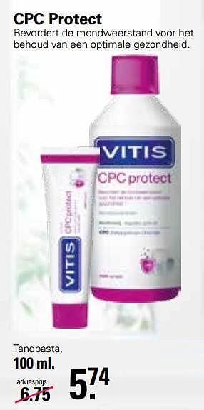 Aanbiedingen Cpc protect tandpasta - Vitis - Geldig van 05/04/2023 tot 22/05/2023 bij De Online Drogist