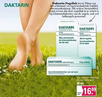 Aanbiedingen Daktarin nagellak 20 mg miconazol - Daktarin - Geldig van 05/04/2023 tot 22/05/2023 bij De Online Drogist