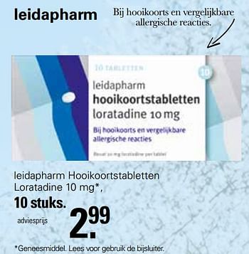 Aanbiedingen Leidapharm hooikoortstabletten loratadine - Leidapharm - Geldig van 05/04/2023 tot 22/05/2023 bij De Online Drogist
