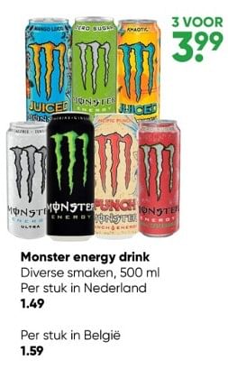 Aanbiedingen Monster energy drink - Monster - Geldig van 10/04/2023 tot 23/04/2023 bij Big Bazar