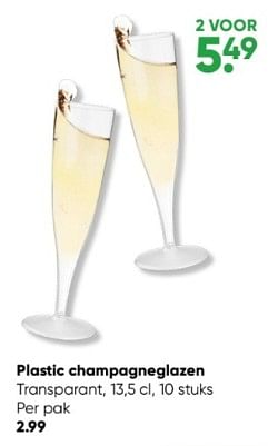 Aanbiedingen Plastic champagneglazen - Huismerk - Big Bazar - Geldig van 10/04/2023 tot 23/04/2023 bij Big Bazar