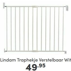 Aanbiedingen Lindam traphekje verstelbaar wit - Lindam - Geldig van 16/04/2023 tot 22/04/2023 bij Baby & Tiener Megastore