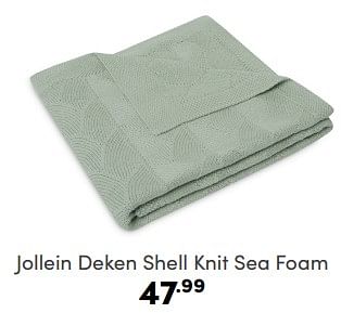 Aanbiedingen Jollein deken shell knit sea foam - Jollein - Geldig van 16/04/2023 tot 22/04/2023 bij Baby & Tiener Megastore
