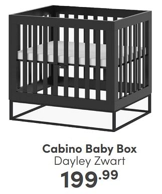 Aanbiedingen Cabino baby box dayley zwart - Cabino - Geldig van 16/04/2023 tot 22/04/2023 bij Baby & Tiener Megastore