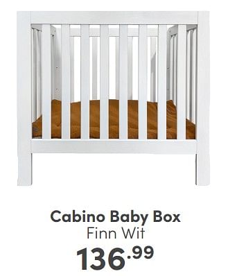 Aanbiedingen Cabino baby box finn wit - Cabino - Geldig van 16/04/2023 tot 22/04/2023 bij Baby & Tiener Megastore
