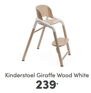 Aanbiedingen Kinderstoel giraffe wood white - Buoabo - Geldig van 16/04/2023 tot 22/04/2023 bij Baby & Tiener Megastore