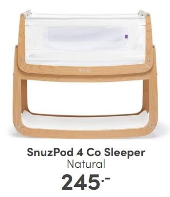 Aanbiedingen Snuzpod 4 co sleeper natural - Snuzpod - Geldig van 16/04/2023 tot 22/04/2023 bij Baby & Tiener Megastore
