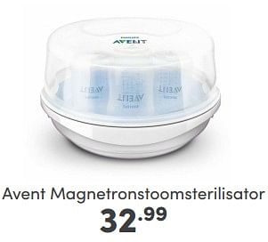 Aanbiedingen Avent magnetronstoomsterilisator - Philips - Geldig van 16/04/2023 tot 22/04/2023 bij Baby & Tiener Megastore