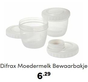 Aanbiedingen Difrax moedermelk bewaarbakje - Difrax - Geldig van 16/04/2023 tot 22/04/2023 bij Baby & Tiener Megastore