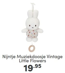 Aanbiedingen Nijntje muziekdoosje vintage little flowers - Nijntje - Geldig van 16/04/2023 tot 22/04/2023 bij Baby & Tiener Megastore