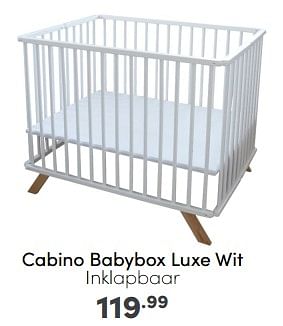 Aanbiedingen Cabino babybox luxe wit inklapbaar - Cabino - Geldig van 16/04/2023 tot 22/04/2023 bij Baby & Tiener Megastore