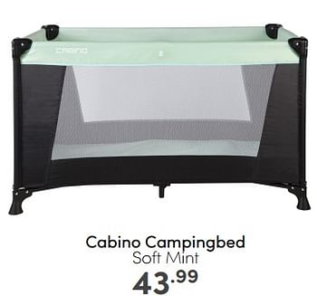 Aanbiedingen Cabino campingbed soft mint - Cabino - Geldig van 16/04/2023 tot 22/04/2023 bij Baby & Tiener Megastore