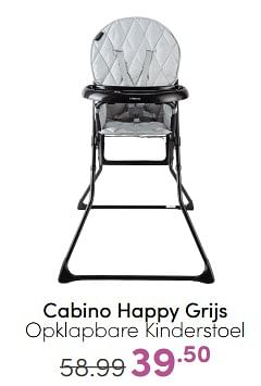 Aanbiedingen Cabino happy grijs opklapbare kinderstoel - Cabino - Geldig van 16/04/2023 tot 22/04/2023 bij Baby & Tiener Megastore