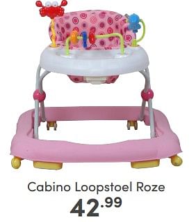 Aanbiedingen Cabino loopstoel roze - Cabino - Geldig van 16/04/2023 tot 22/04/2023 bij Baby & Tiener Megastore