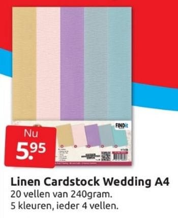 Aanbiedingen Linen cardstock wedding a4 - Huismerk - Boekenvoordeel - Geldig van 15/04/2023 tot 23/04/2023 bij Boekenvoordeel