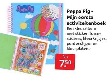 Aanbiedingen Peppa pig - mijn eerste activiteitenboek - Huismerk - Boekenvoordeel - Geldig van 15/04/2023 tot 23/04/2023 bij Boekenvoordeel