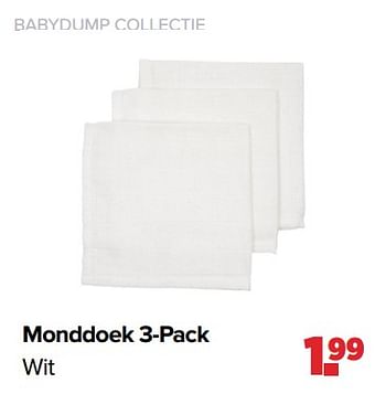 Aanbiedingen Babydump collectie monddoek 3-pack wit - Huismerk - Baby-Dump - Geldig van 03/04/2023 tot 29/04/2023 bij Baby-Dump