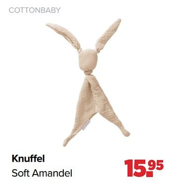 Aanbiedingen Cottonbaby knuffel soft amandel - Cottonbaby  - Geldig van 03/04/2023 tot 29/04/2023 bij Baby-Dump
