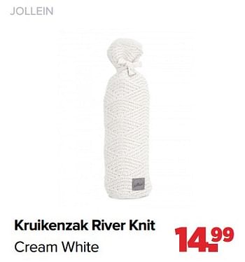 Aanbiedingen Jollein kruikenzak river knit cream white - Jollein - Geldig van 03/04/2023 tot 29/04/2023 bij Baby-Dump