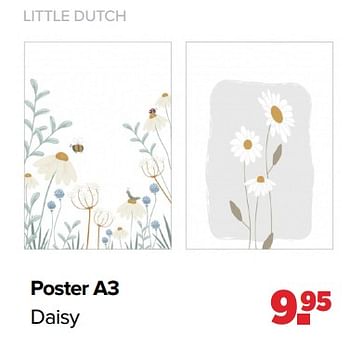 Aanbiedingen Little dutch poster a3 daisy - Little Dutch - Geldig van 03/04/2023 tot 29/04/2023 bij Baby-Dump