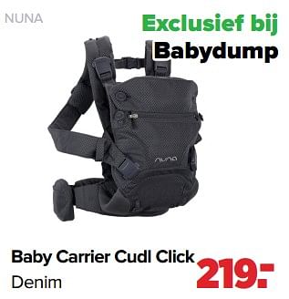 Aanbiedingen Nuna baby carrier cudl click denim - Nuna - Geldig van 03/04/2023 tot 29/04/2023 bij Baby-Dump