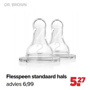 Aanbiedingen Dr. brown flesspeen standaard hals - DrBrown's - Geldig van 03/04/2023 tot 29/04/2023 bij Baby-Dump