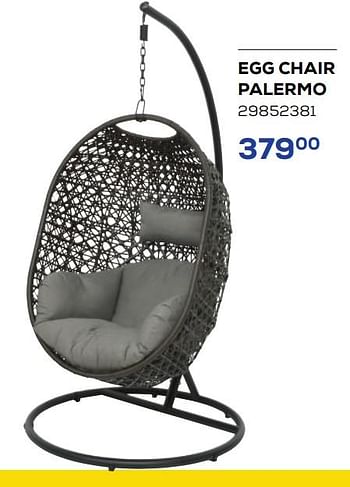 Aanbiedingen Egg chair palermo - Huismerk - Supra Bazar - Geldig van 21/04/2023 tot 19/05/2023 bij Supra Bazar