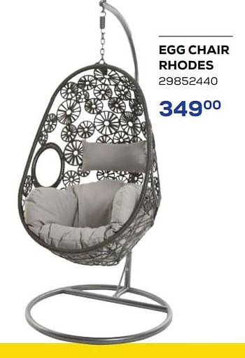 Aanbiedingen Egg chair rhodes - Huismerk - Supra Bazar - Geldig van 21/04/2023 tot 19/05/2023 bij Supra Bazar