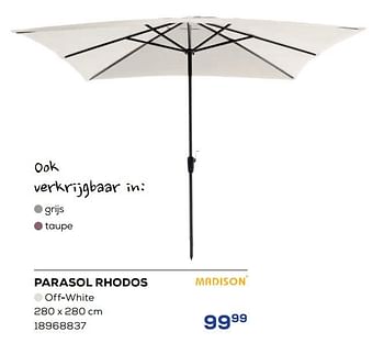 Aanbiedingen Parasol rhodos - Madison - Geldig van 21/04/2023 tot 19/05/2023 bij Supra Bazar