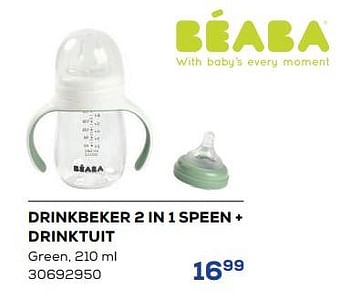 Aanbiedingen Drinkbeker 2 in 1 speen + drinktuit - Beaba - Geldig van 21/04/2023 tot 19/05/2023 bij Supra Bazar