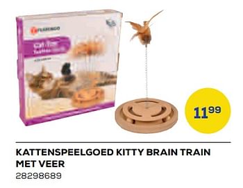 Aanbiedingen Kattenspeelgoed kitty brain train met veer - Flamingo - Geldig van 21/04/2023 tot 19/05/2023 bij Supra Bazar